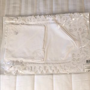 Vintage white linen placemats